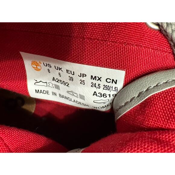 Timberland A2592 Carnaby Y2K Fold-Down Grey Red Boots Size 8 Stomp main image 8